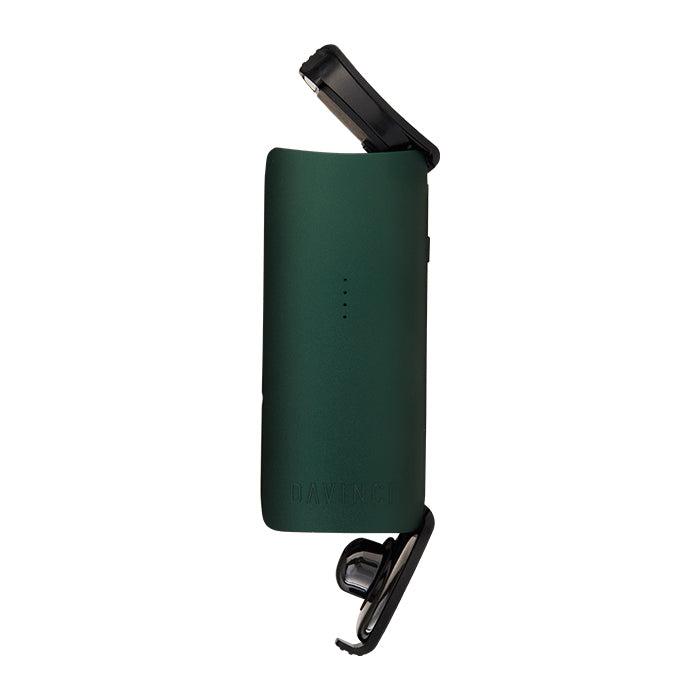 Open Green Miqro-C vaporizer against a white background