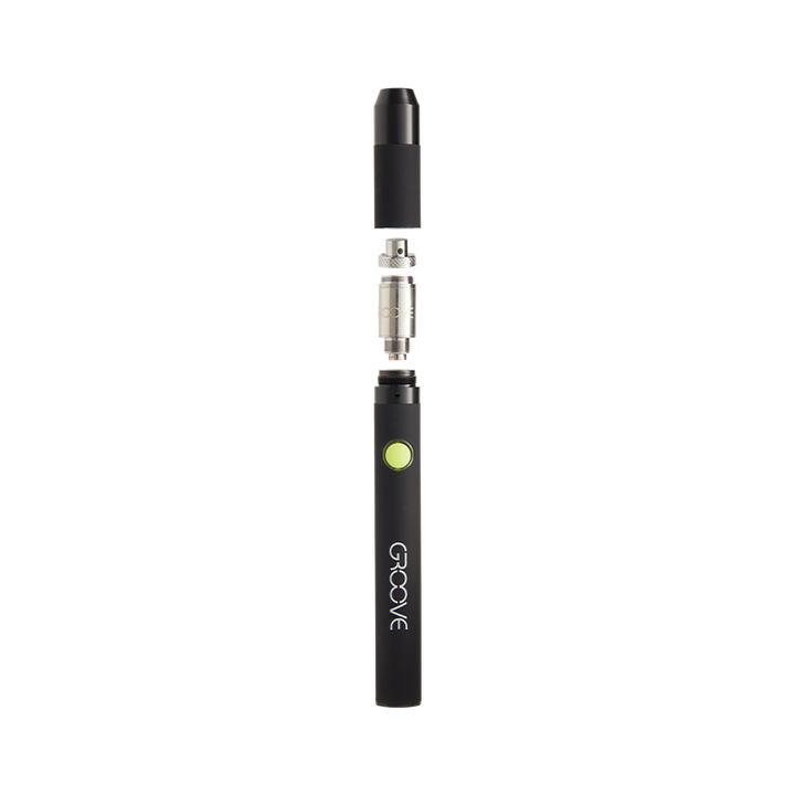 Seperate parts of the Groove Cara Vape Pen.