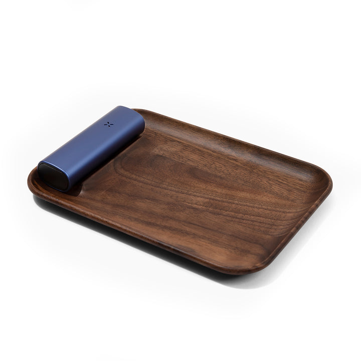 Wooden Pax tray with Periwinkle Pax vape.