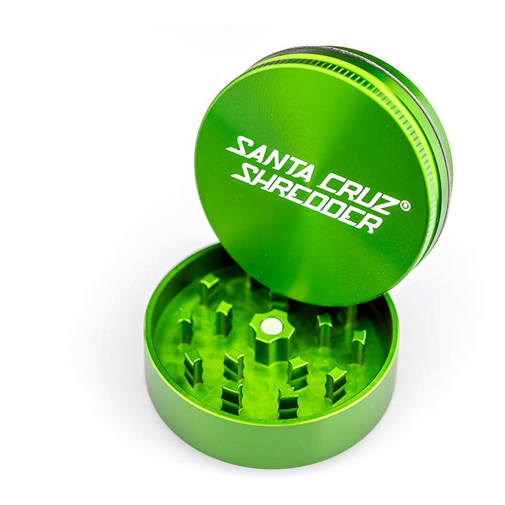 Green Medium 2 Piece grinder by Santa Cruz Shredder.