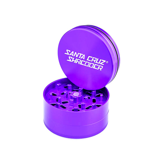 A look inside the Purple 3 piece Santa Cruz Shredder.
