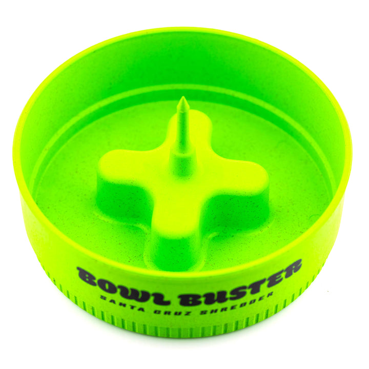 High angle of Lime Bowl Buster against white background.